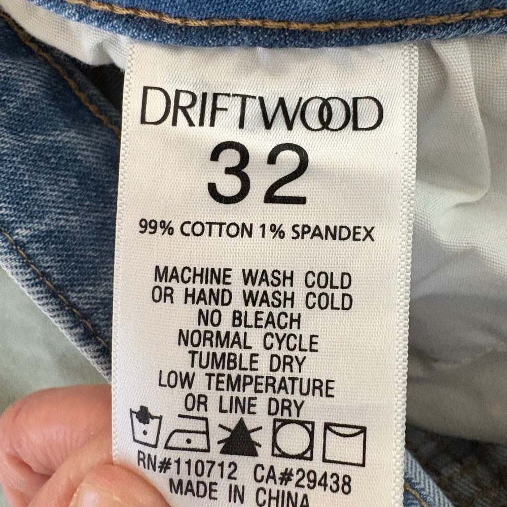 Driftwood Charlee Cropped Wide Leg Button Fly Jeans Light Wash Women Size 32x25" - Picture 6 of 11